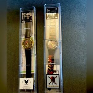 2 Disney Time Works Watch ~Pirates Of The Caribbean ~ With Case